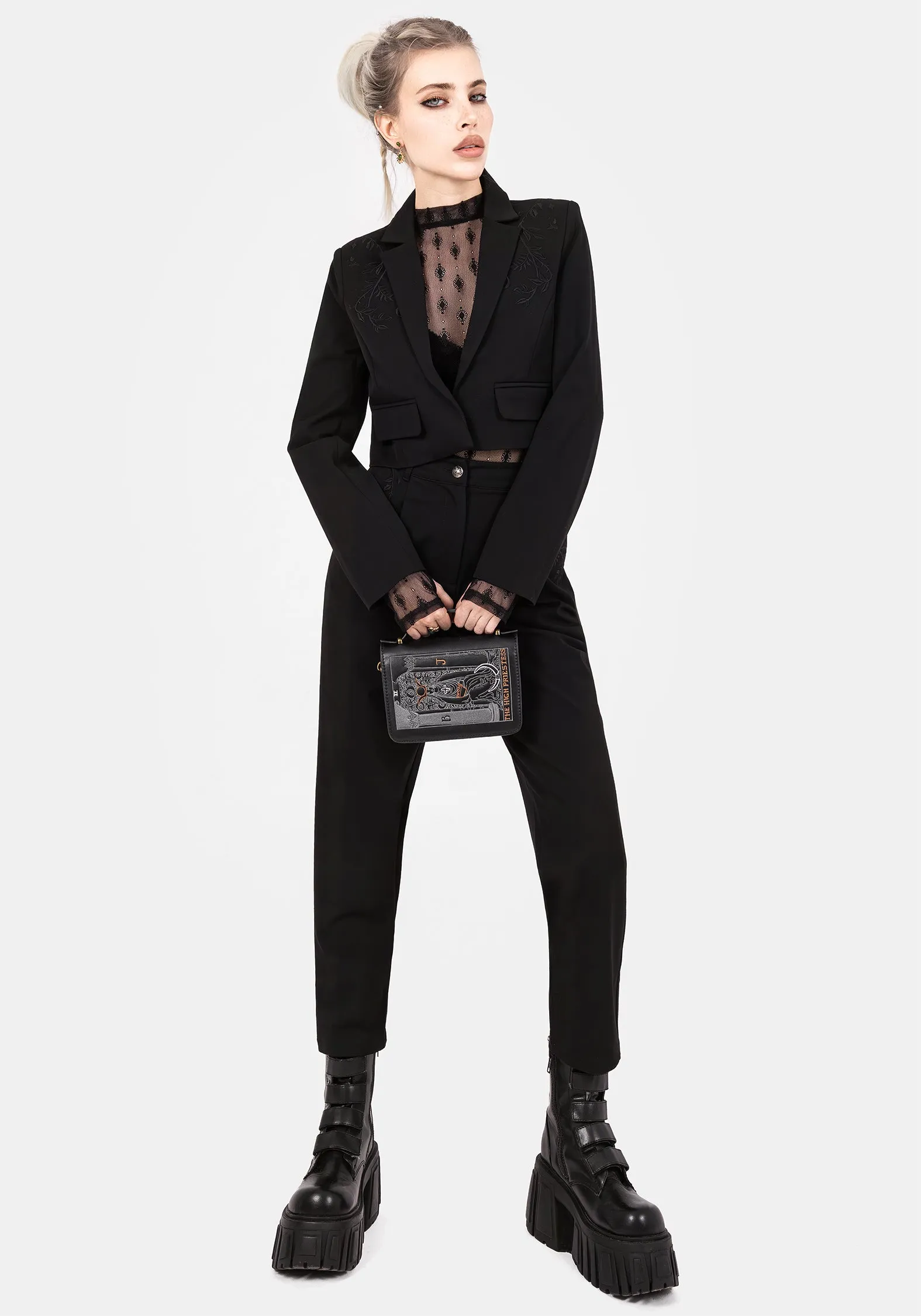 Mona Embroidered Crop Blazer sold by Disturbia product image thumbnail 4