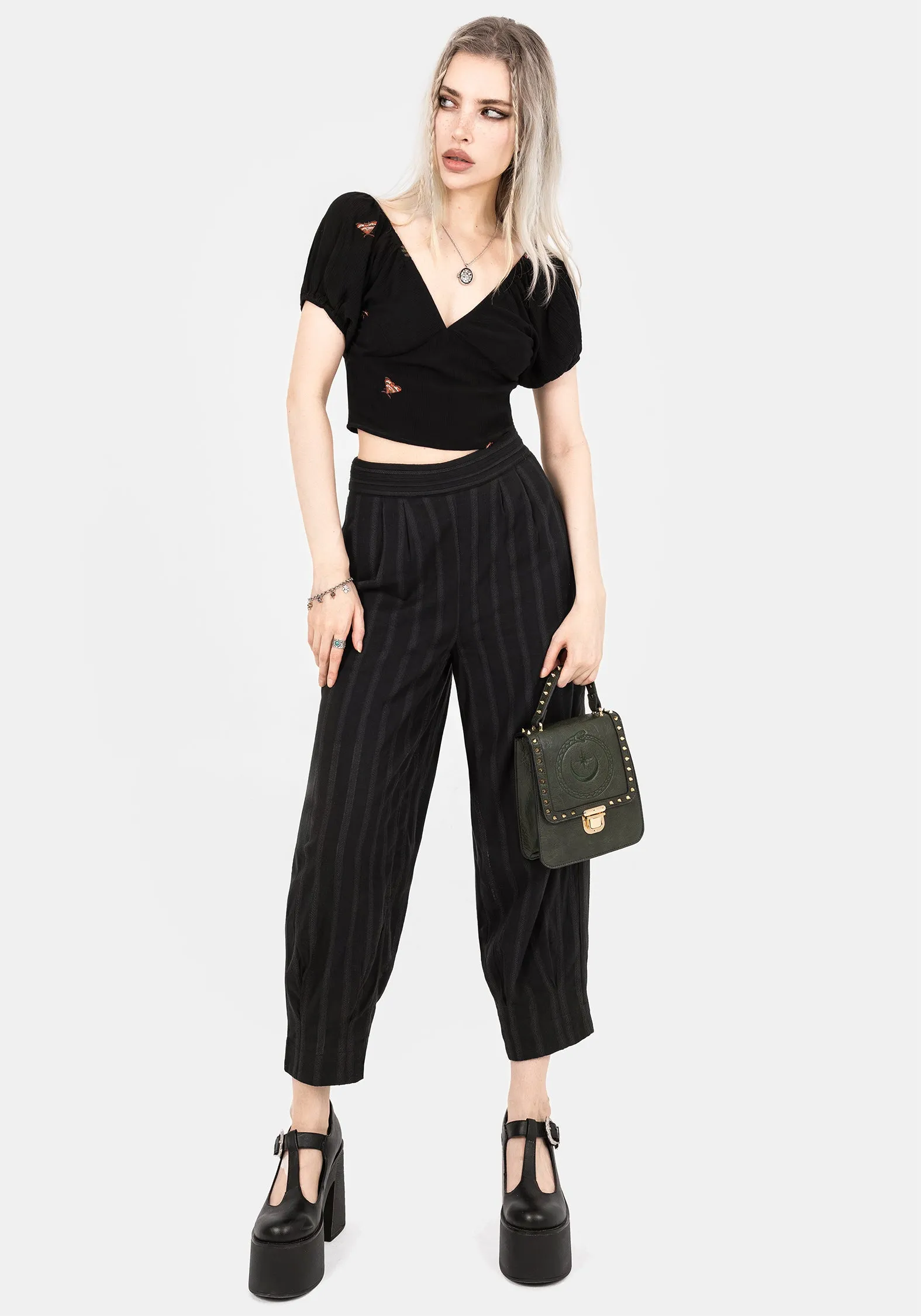 Copia Moth Embroidered Cotton Puff Sleeve Top sold by Disturbia product image thumbnail 4