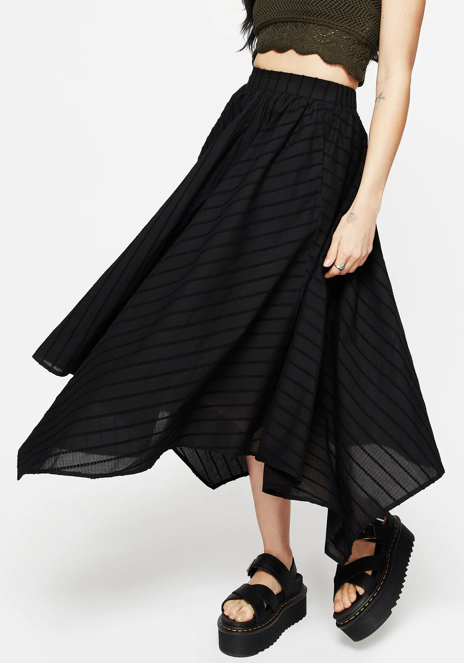 Blythe Handkerchief Hem Midaxi Skirt sold by Disturbia