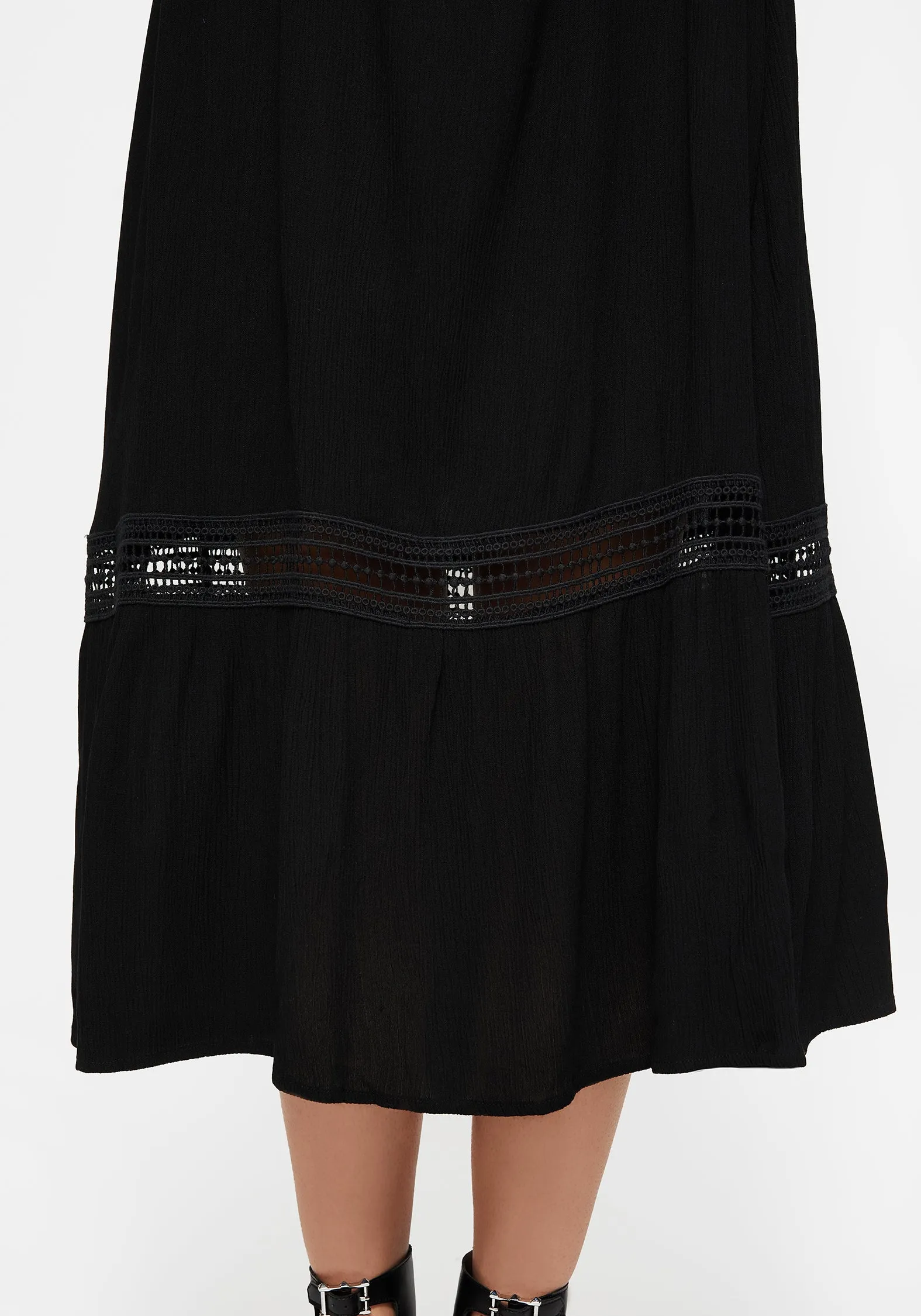 Mirage Lace Insert Puff Sleeve Maxi Dress sold by Disturbia product image thumbnail 2