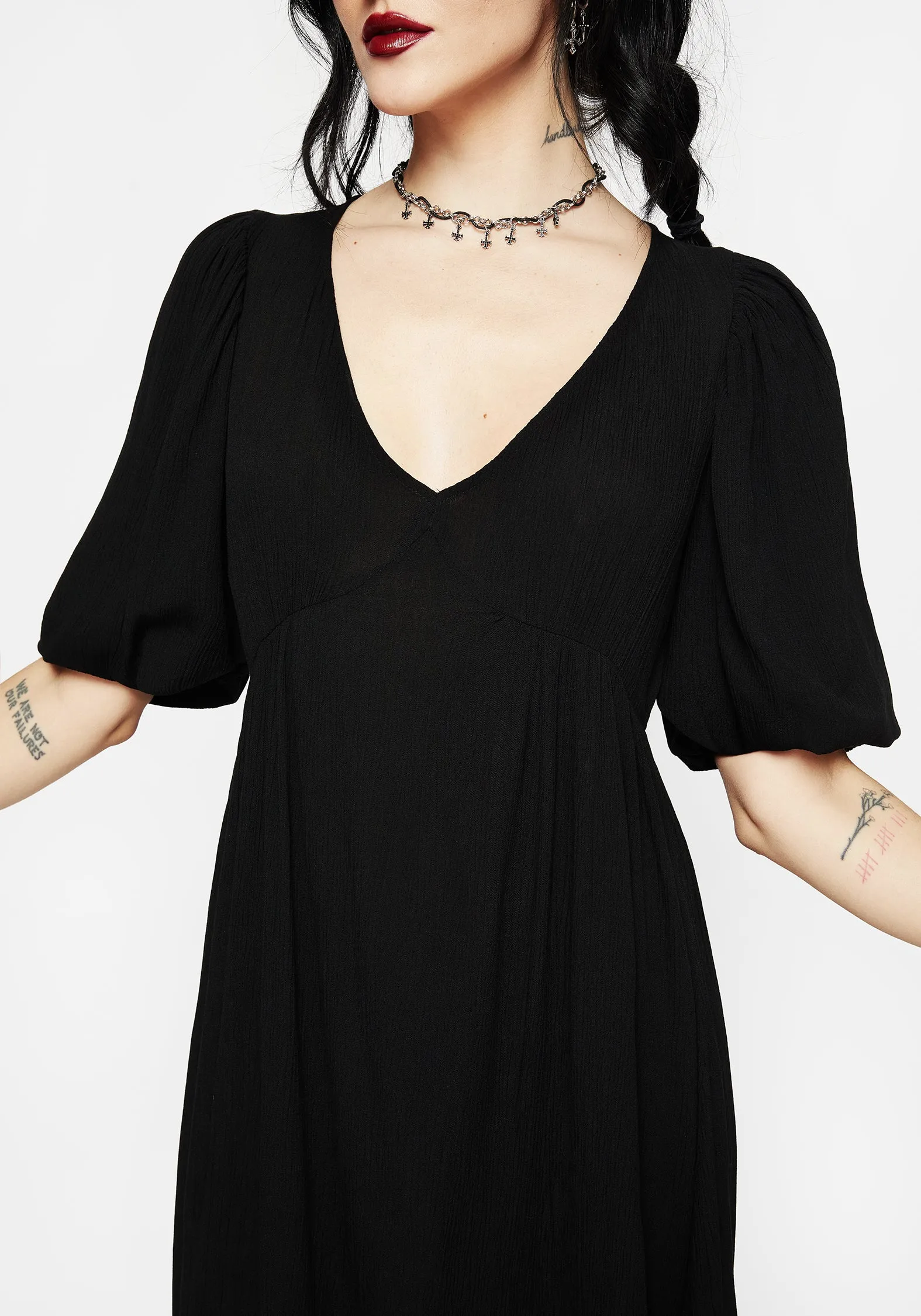 Mirage Lace Insert Puff Sleeve Maxi Dress sold by Disturbia product image thumbnail 5