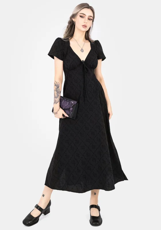 Polgara Floral Jacquard Midaxi Dress sold by Disturbia