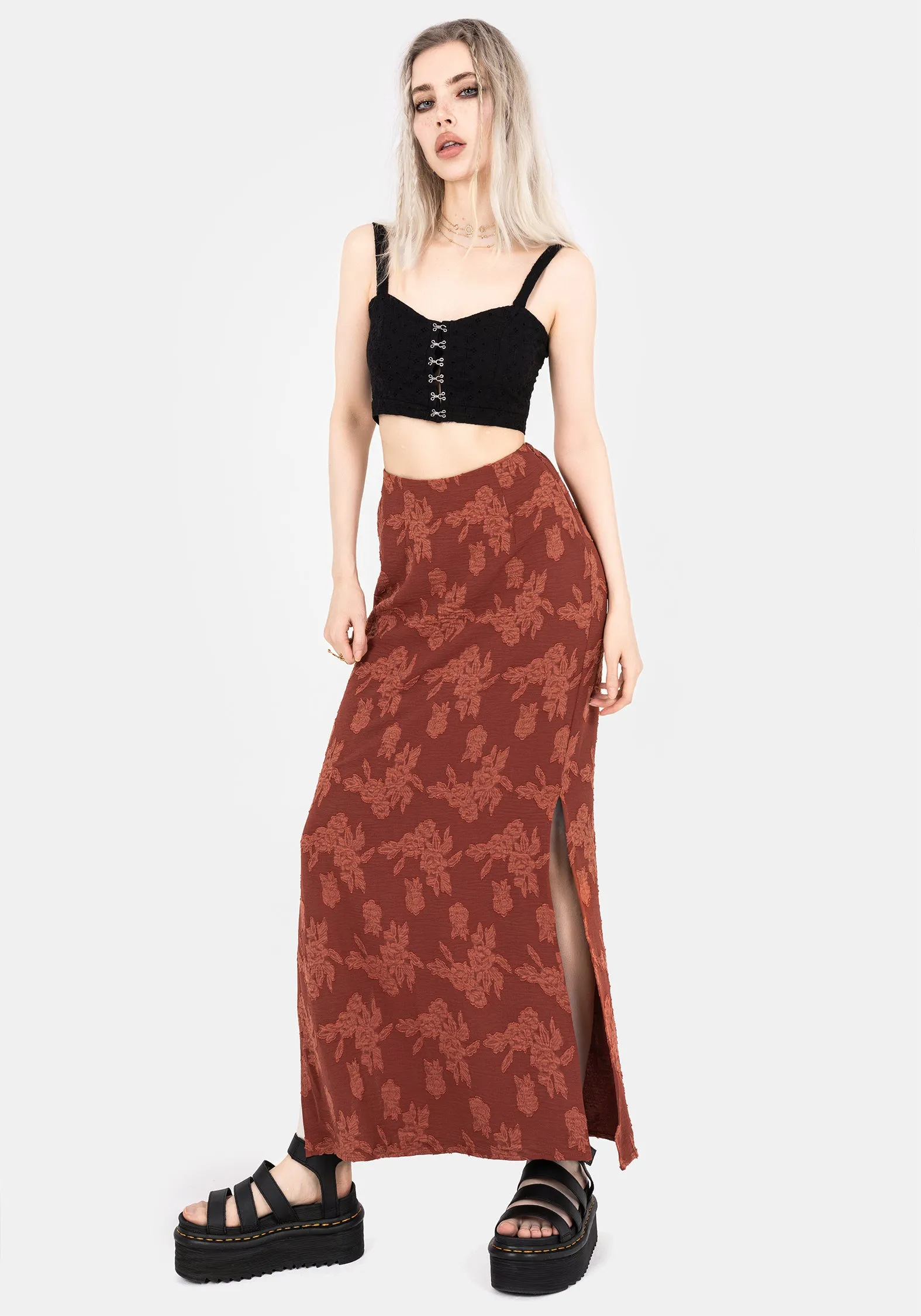 Prosperity Floral Maxi Slip Skirt sold by Disturbia product image thumbnail 5