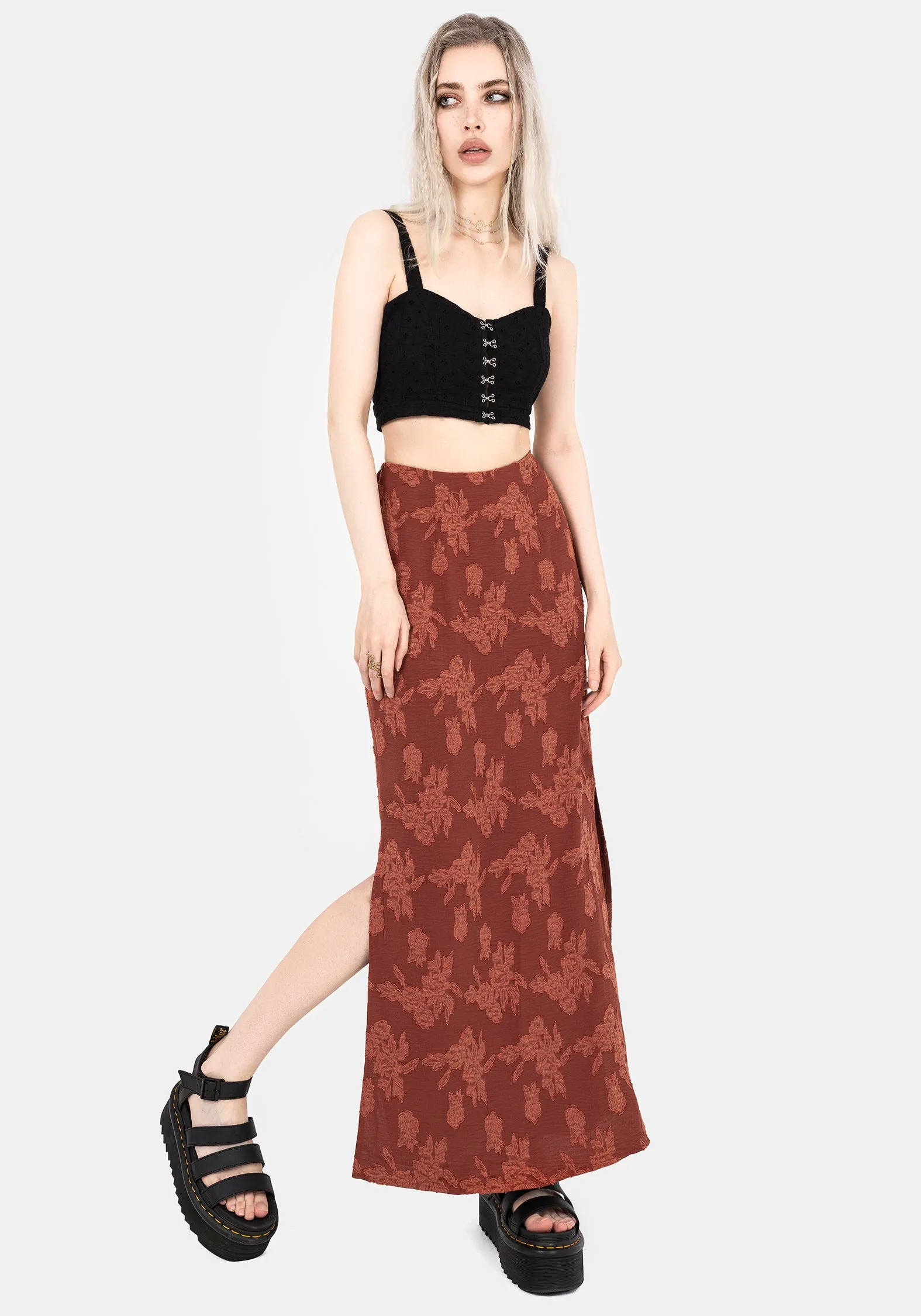 Prosperity Floral Maxi Slip Skirt sold by Disturbia product image thumbnail 4