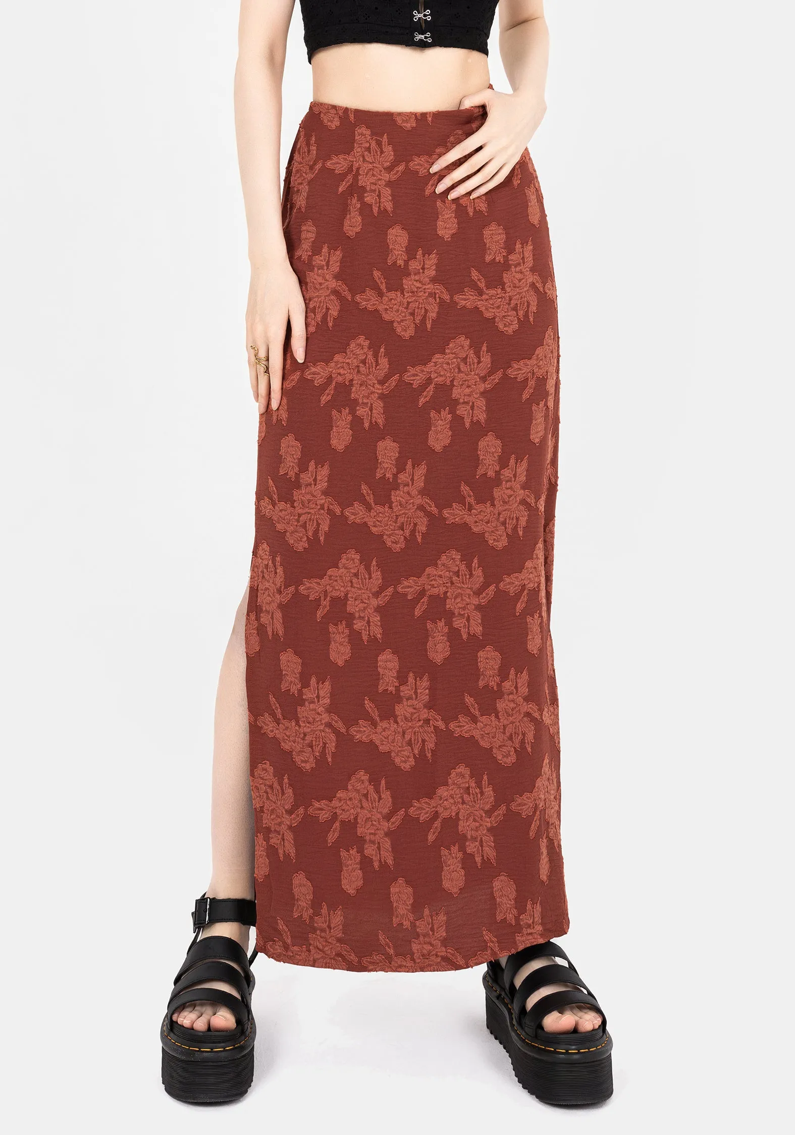 Prosperity Floral Maxi Slip Skirt sold by Disturbia