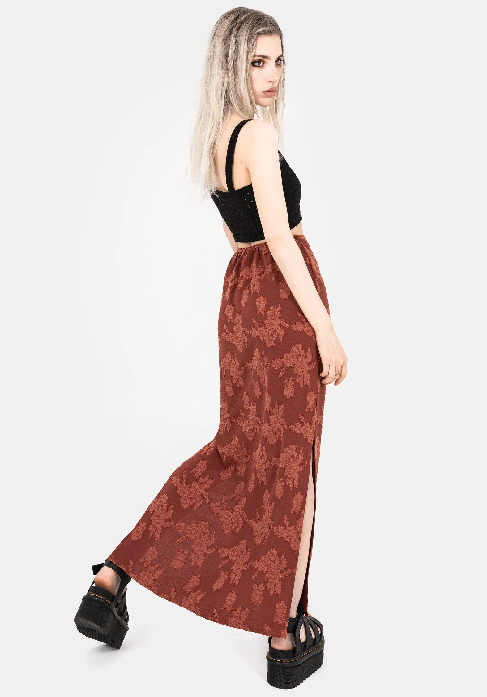 Prosperity Floral Maxi Slip Skirt sold by Disturbia product image thumbnail 3