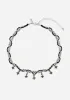 Catkin Cord Weave Cross Choker sold by Disturbia