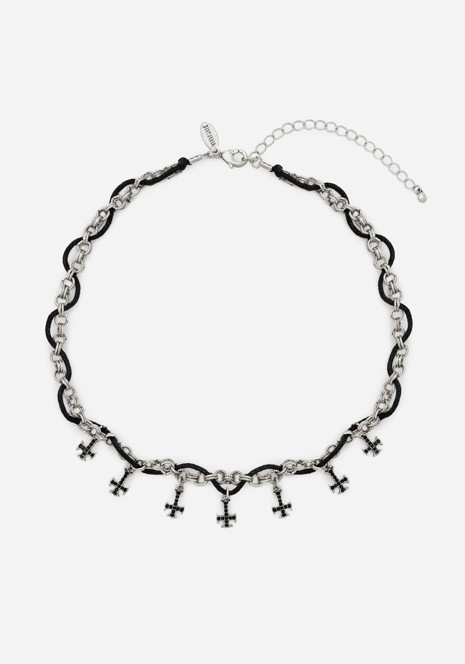 Catkin Cord Weave Cross Choker sold by Disturbia product image thumbnail 3