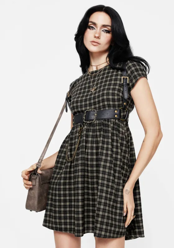 Terra Mini Smock Dress - Olive sold by Disturbia