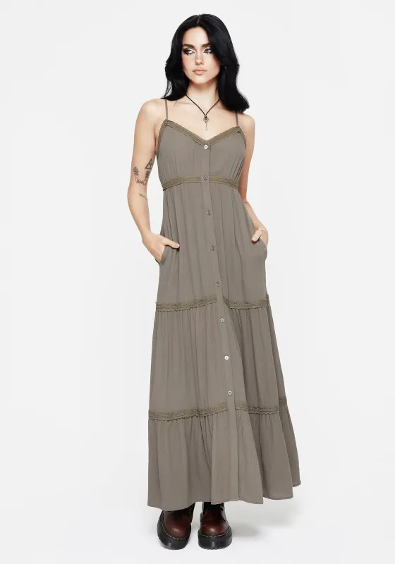 Sara Tiered Lace Maxi Cami Dress sold by Disturbia