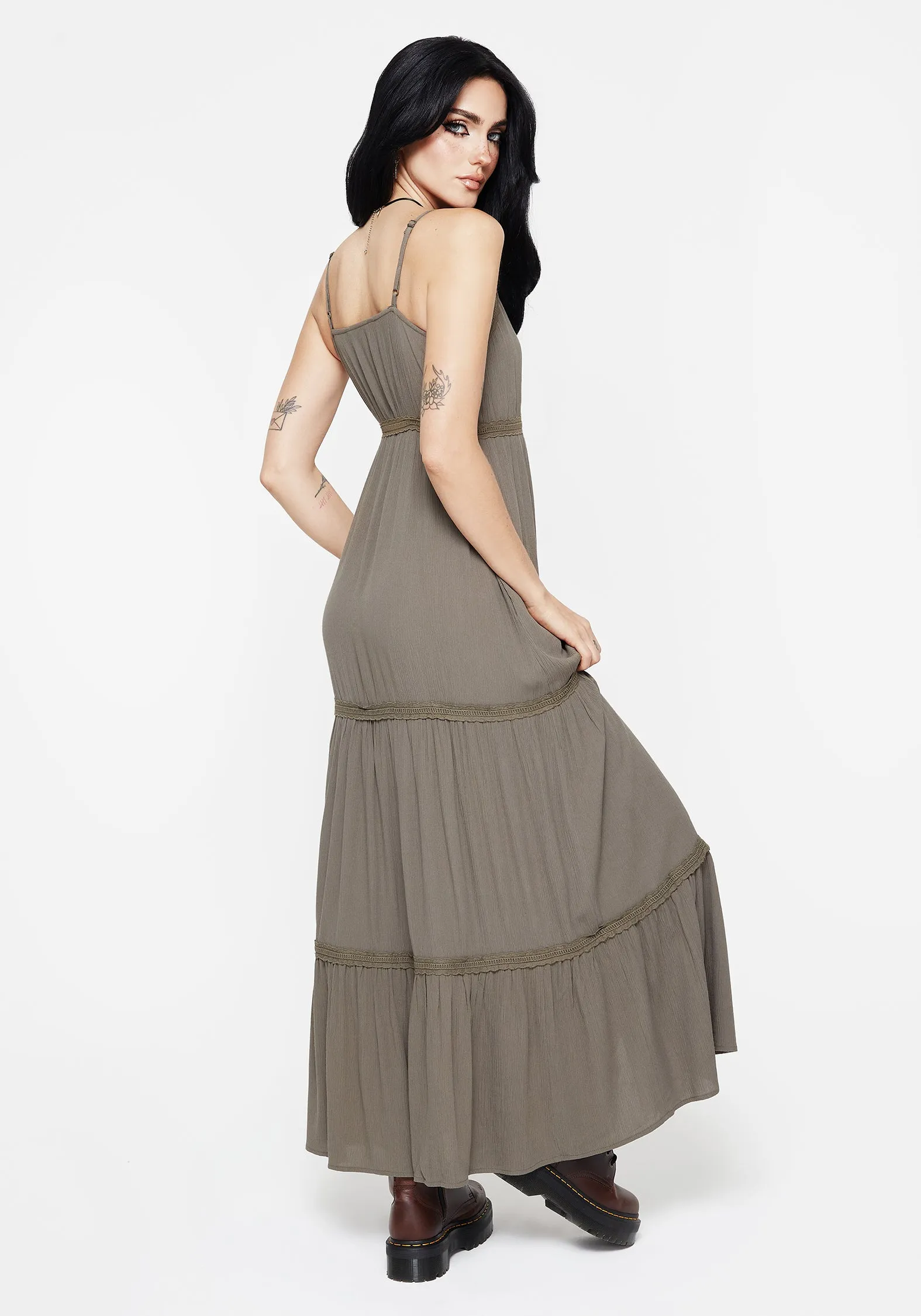 Sara Tiered Lace Maxi Cami Dress sold by Disturbia product image thumbnail 3