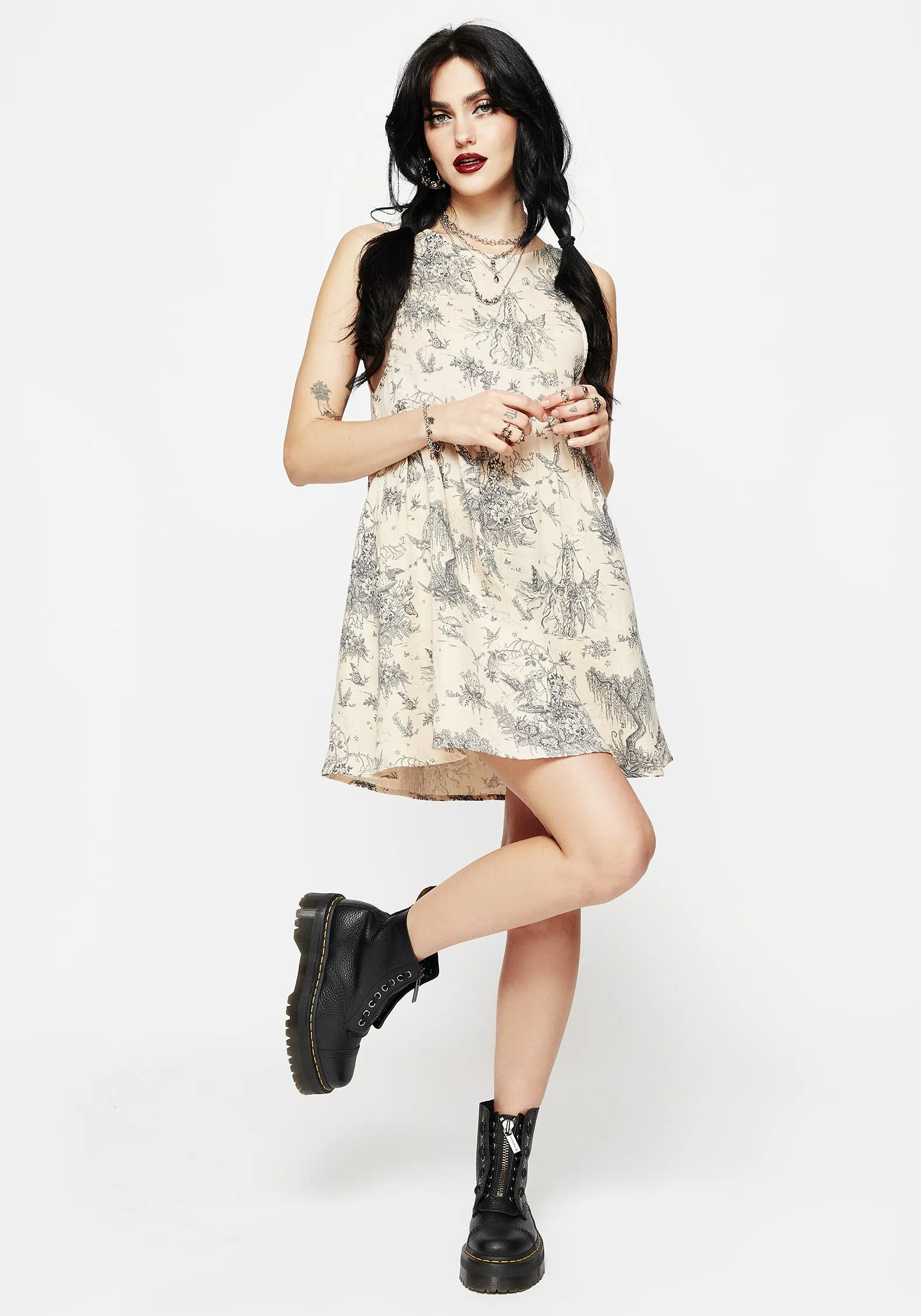 Maypole Cotton Print Mini Smock Dress sold by Disturbia product image thumbnail 4
