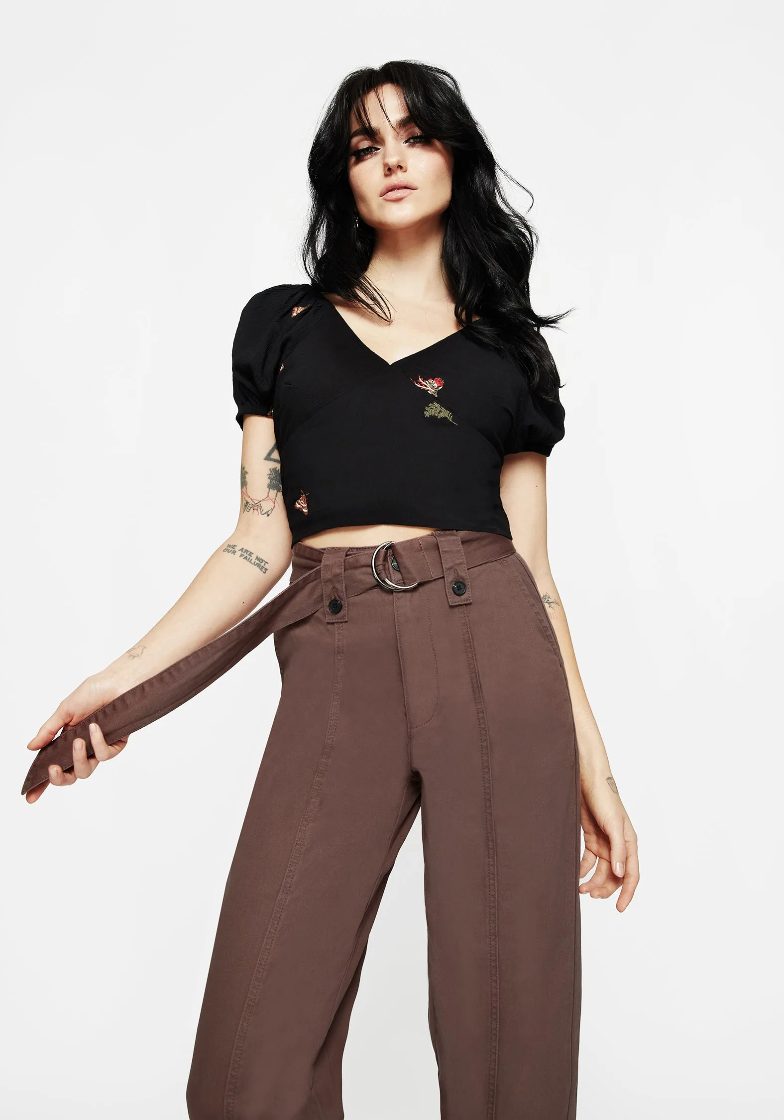 Pinhead Belted Balloon Leg Trousers - Brown sold by Disturbia product image thumbnail 2