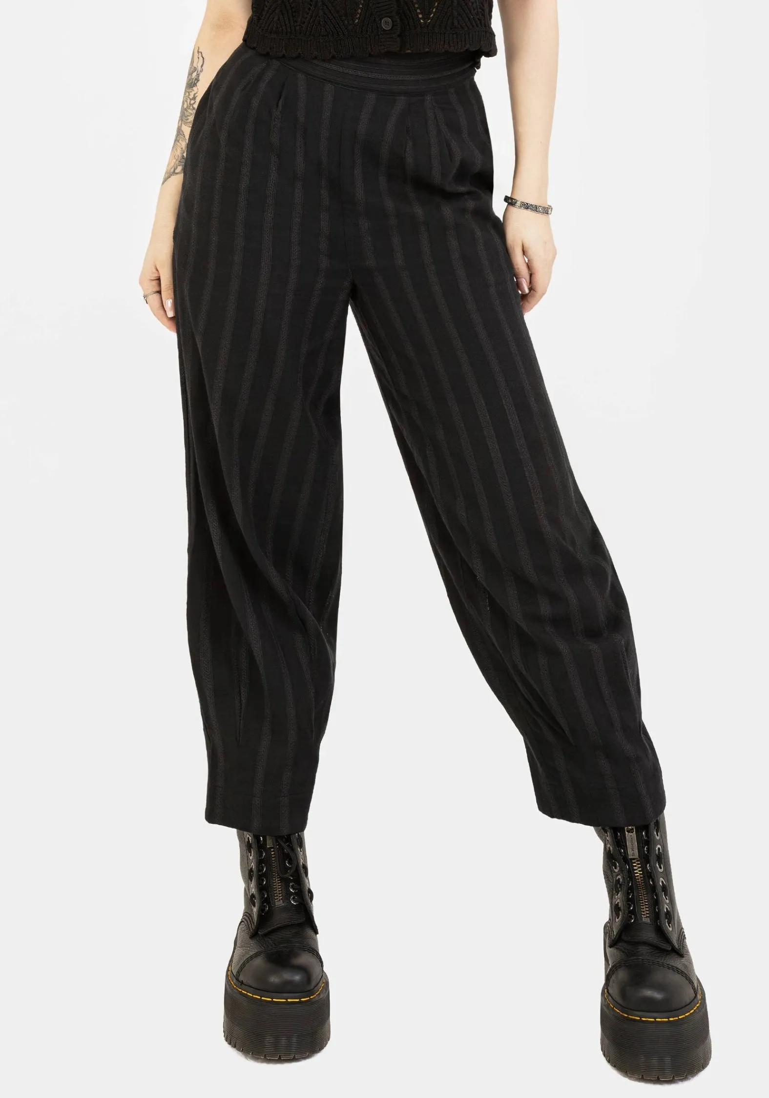Delores Striped Cotton Balloon Trousers sold by Disturbia product image thumbnail 5