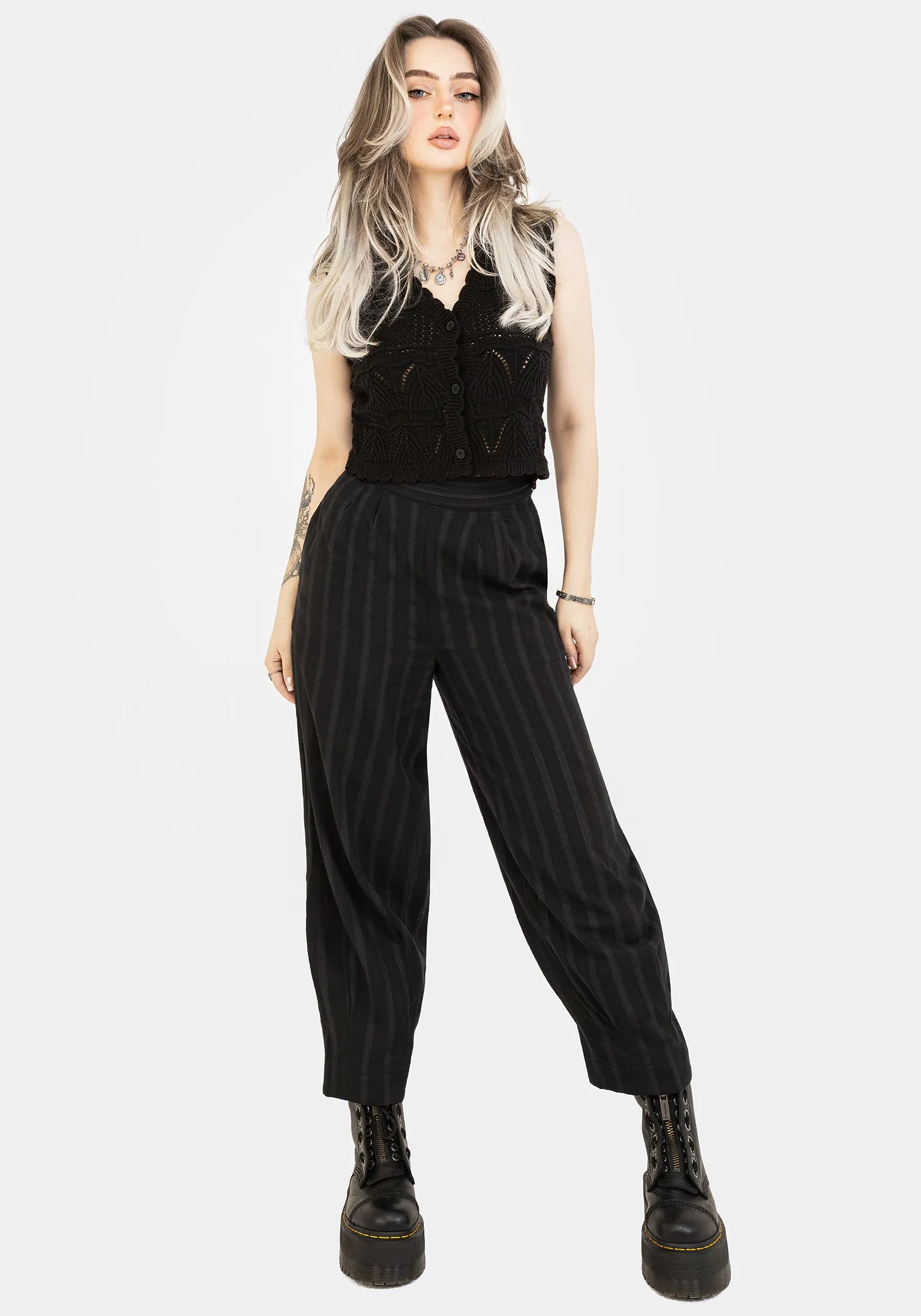 Delores Striped Cotton Balloon Trousers sold by Disturbia