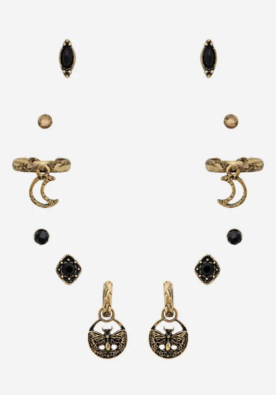 Ciela Moon Moth Earring Set sold by Disturbia