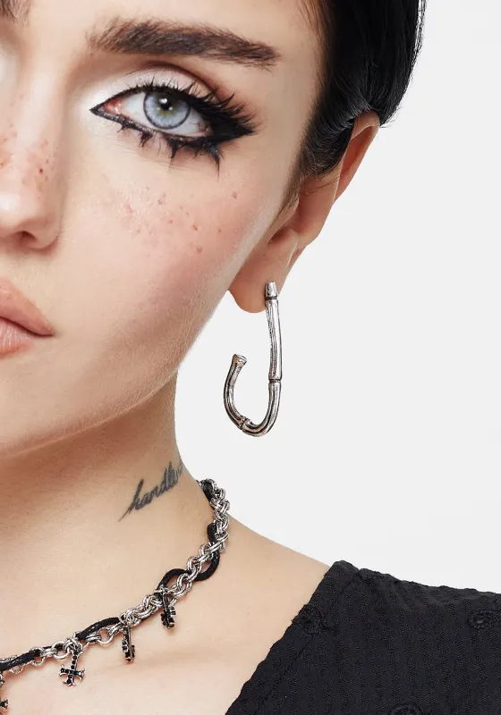 Bones Charm Hoop Earrings sold by Disturbia