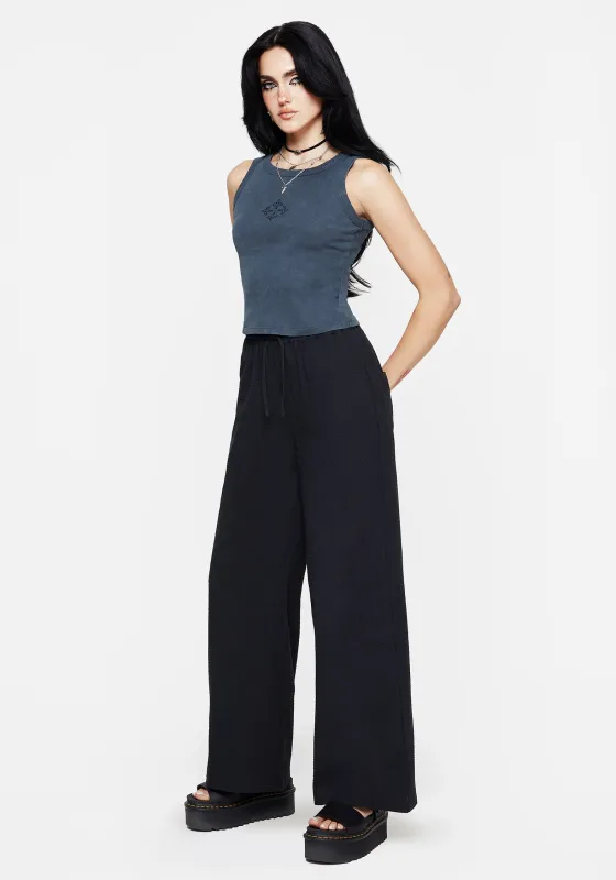Rian Seersucker Straight Leg Trousers sold by Disturbia