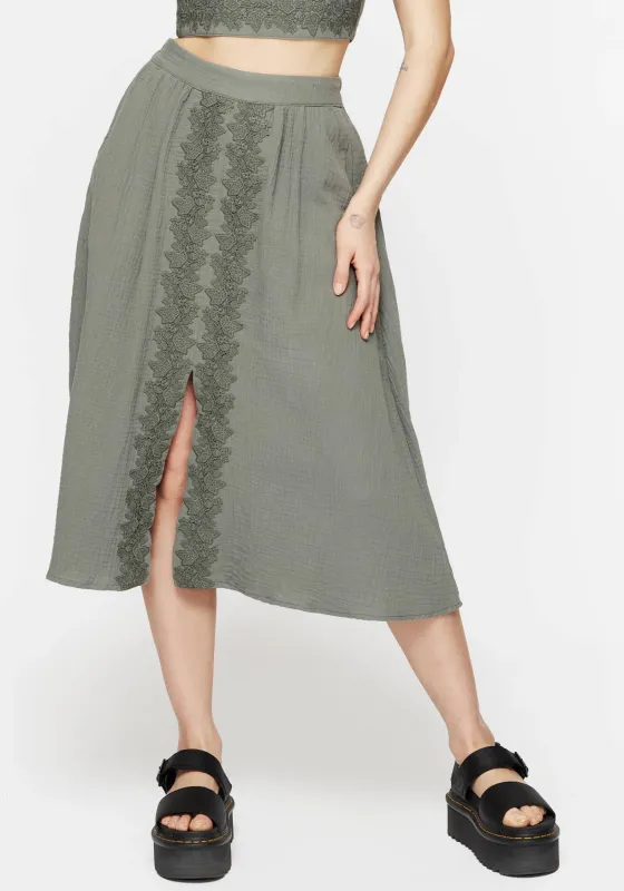 Alder Cotton Ivy Detail Midi Skirt sold by Disturbia