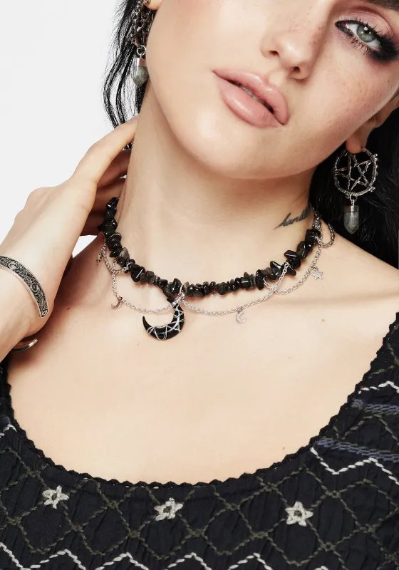 Asrai Moon Pendant Necklace sold by Disturbia