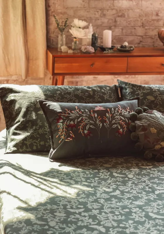 Wildwood Floral Print Cotton Bedding Set - Double sold by Disturbia