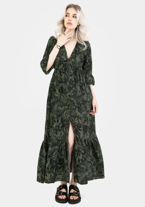 Bashe Cotton Maxi Over Dress - Green sold by Disturbia