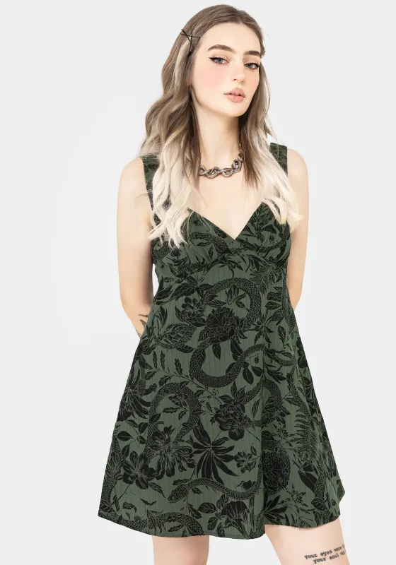 Bashe Cotton Mini Sun Dress - Green sold by Disturbia