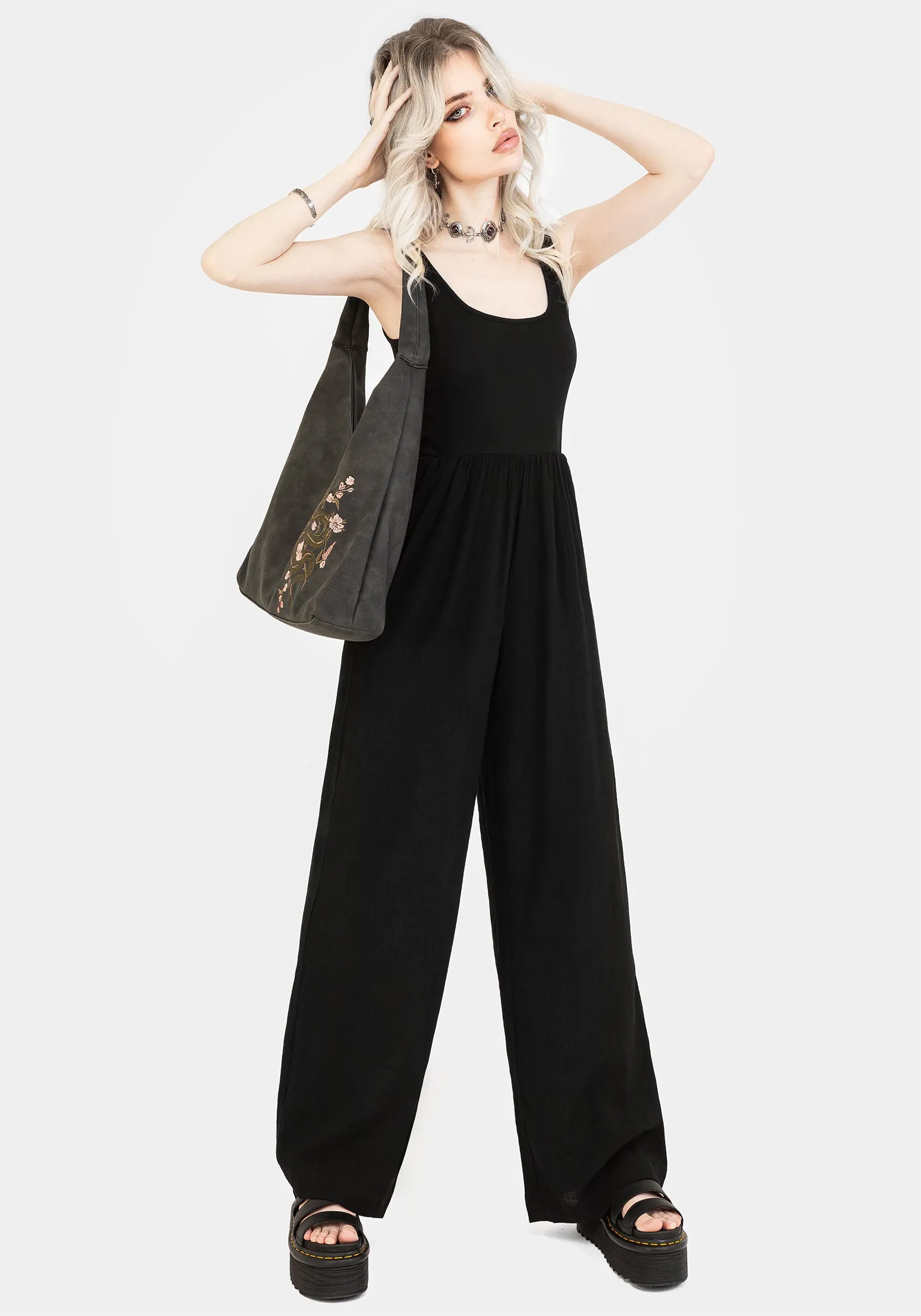 Herne Contrast Wide Leg Jumpsuit sold by Disturbia product image thumbnail 4