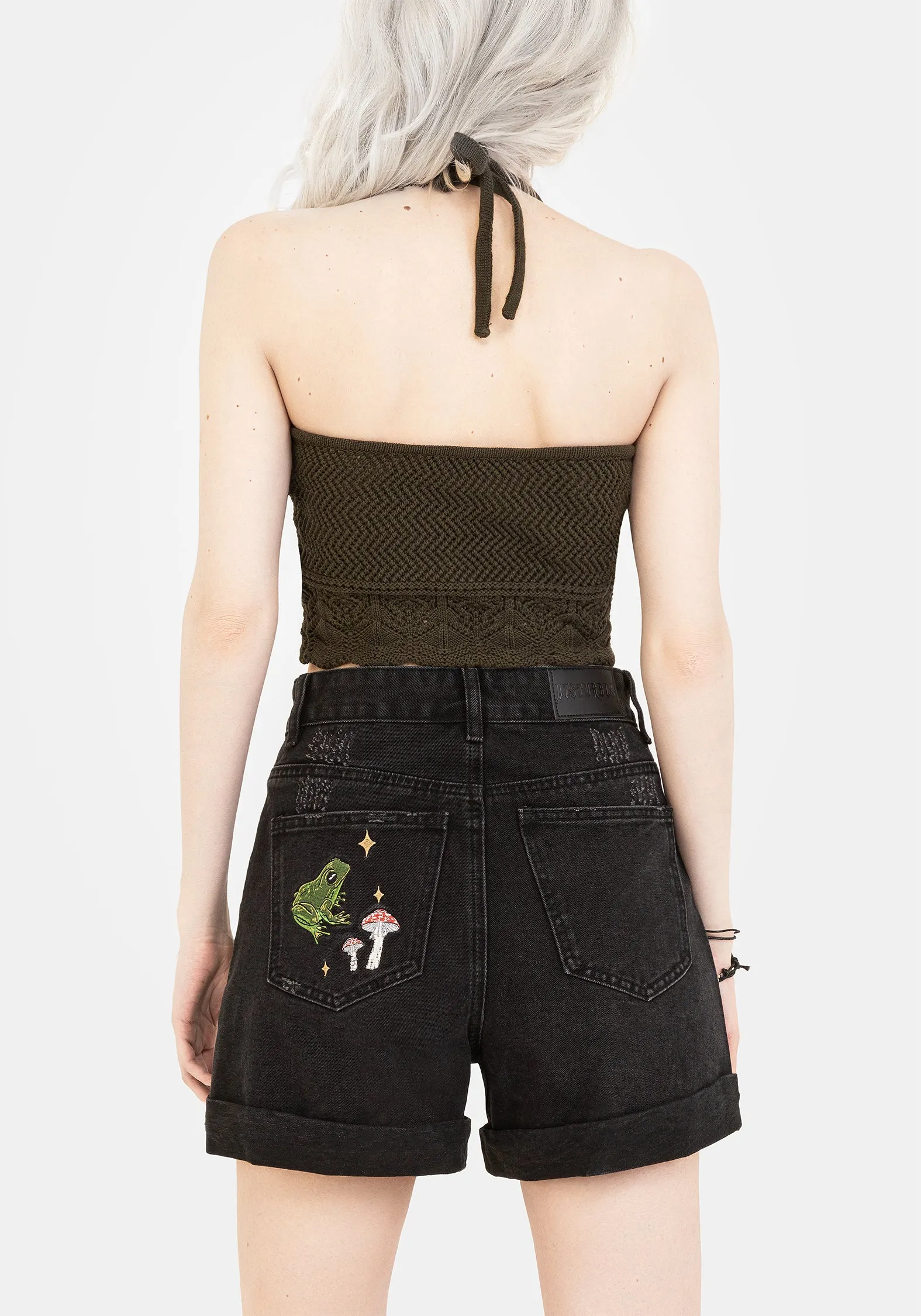 Swamplife Embroidered Denim Shorts sold by Disturbia product image thumbnail 3