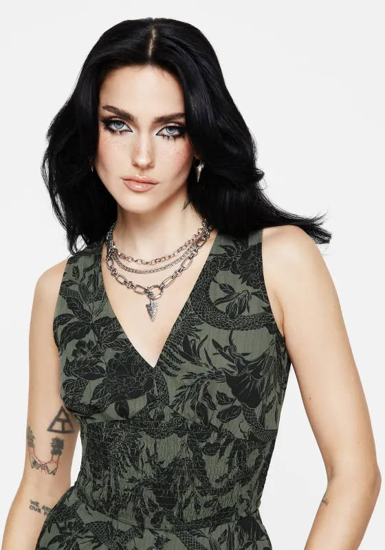Bashe Cotton Tank - Green sold by Disturbia