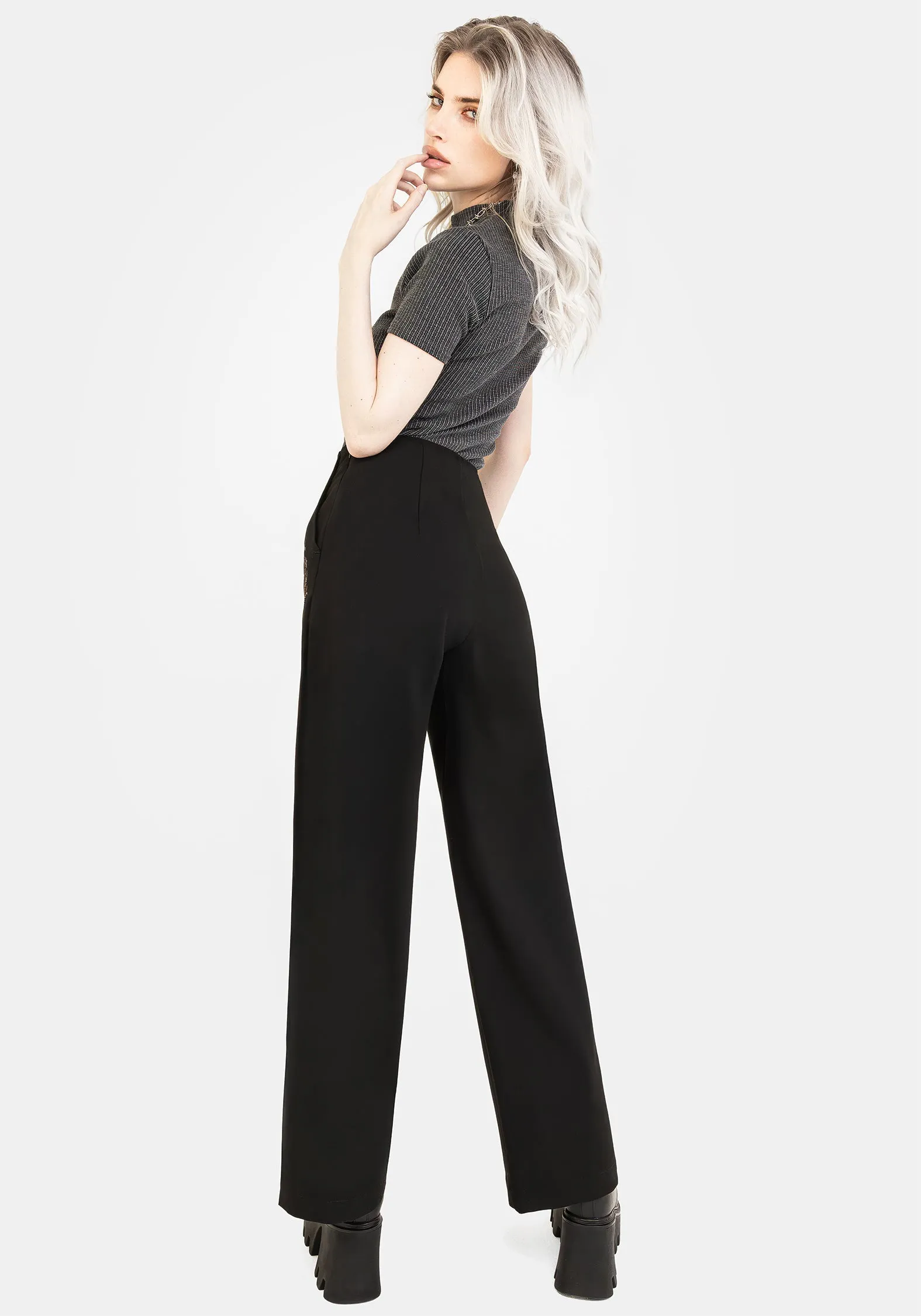 Lucia Firefly Embroidered Pleated Trousers sold by Disturbia product image thumbnail 3