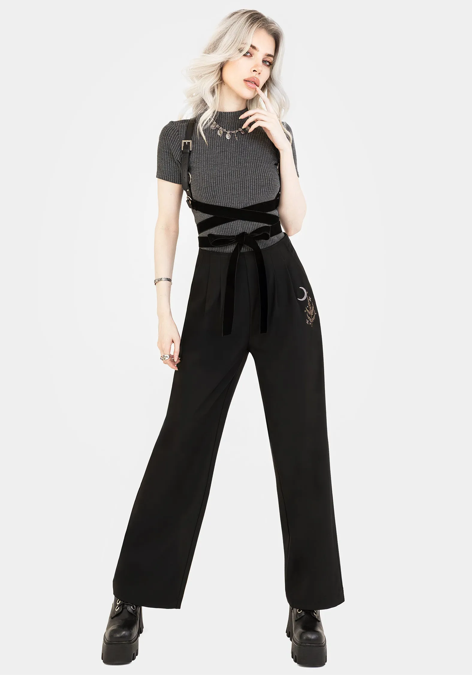Lucia Firefly Embroidered Pleated Trousers sold by Disturbia product image thumbnail 5