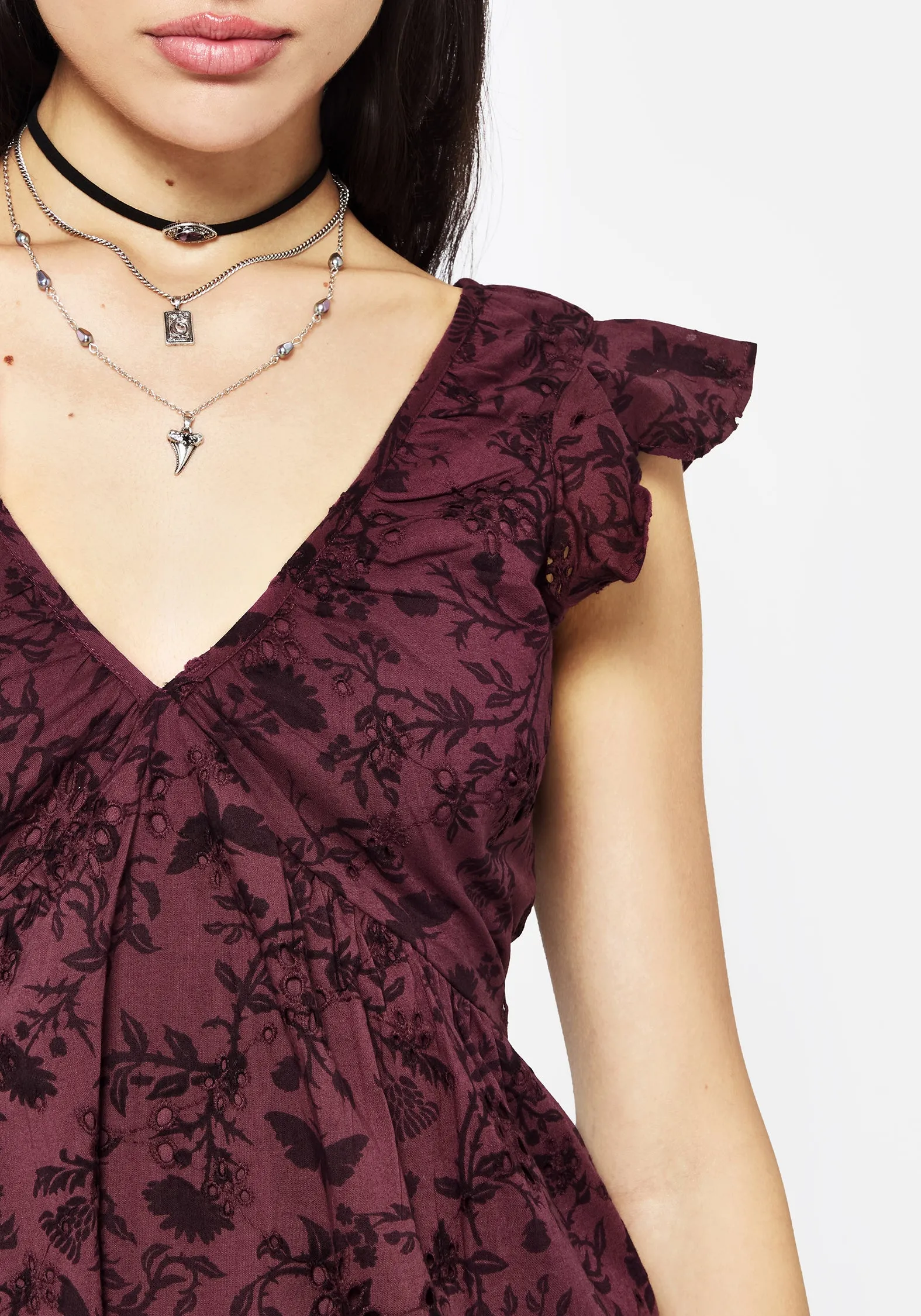 Morgana Cotton Broderie Frill Sleeve Mini Dress sold by Disturbia product image thumbnail 2