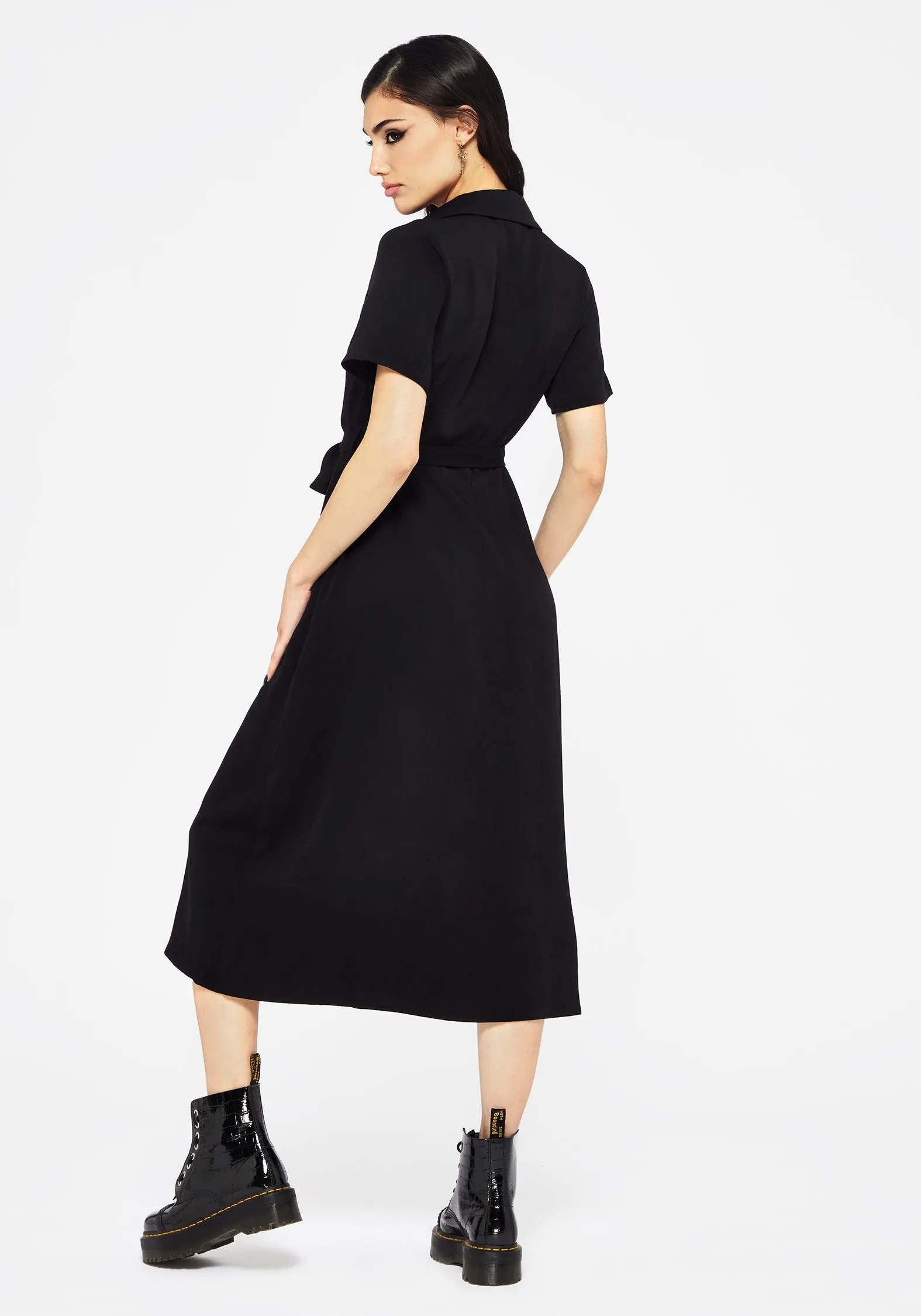 Fairfolk Floral Embroidery Tie Waist Button Down Midi Shirt Dress sold by Disturbia product image thumbnail 3