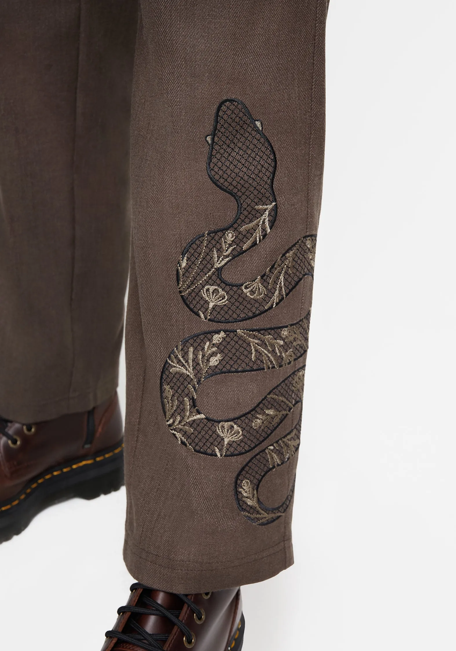 Gaia Linen Blend Snake Embroidered Wide Leg Trouser sold by Disturbia product image thumbnail 2