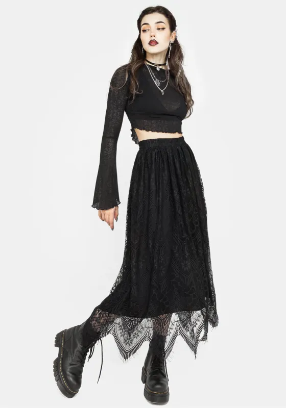 Poltergeist Lace Midaxi Skirt sold by Disturbia