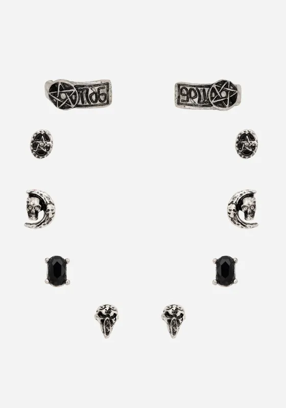 Moira Skull Stud Earrings Set sold by Disturbia