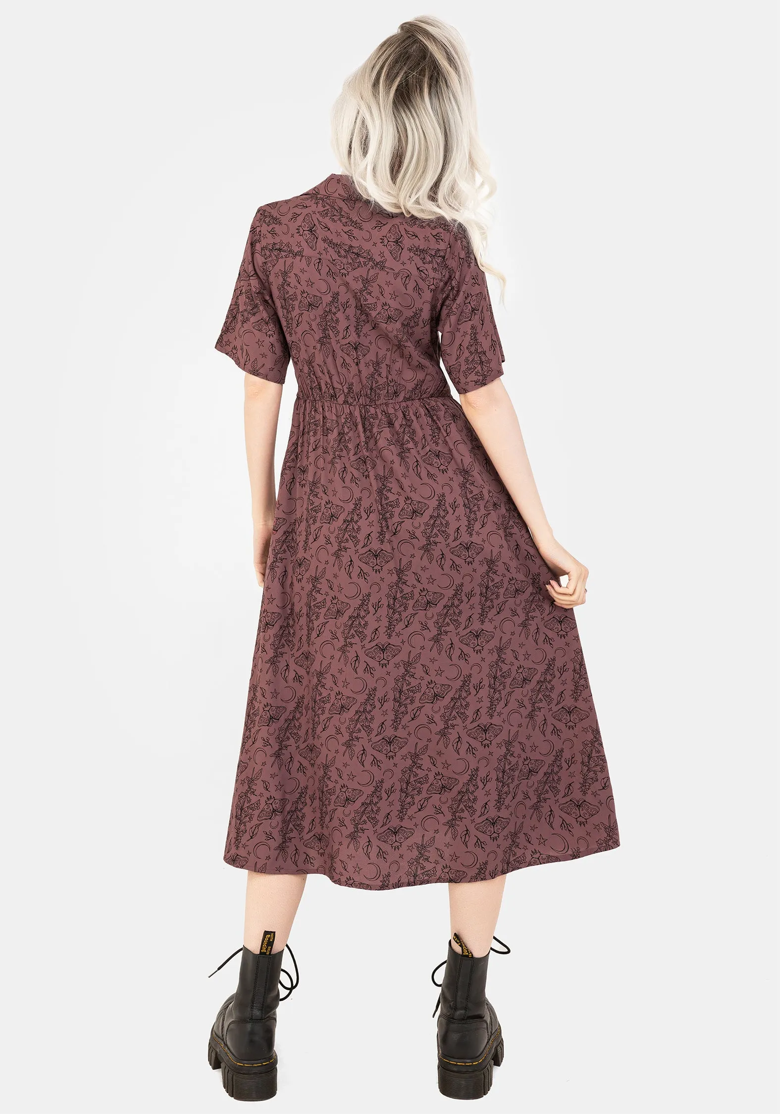 Roxana Moth Foxglove Button Down Midi Shirt Dress sold by Disturbia product image thumbnail 3