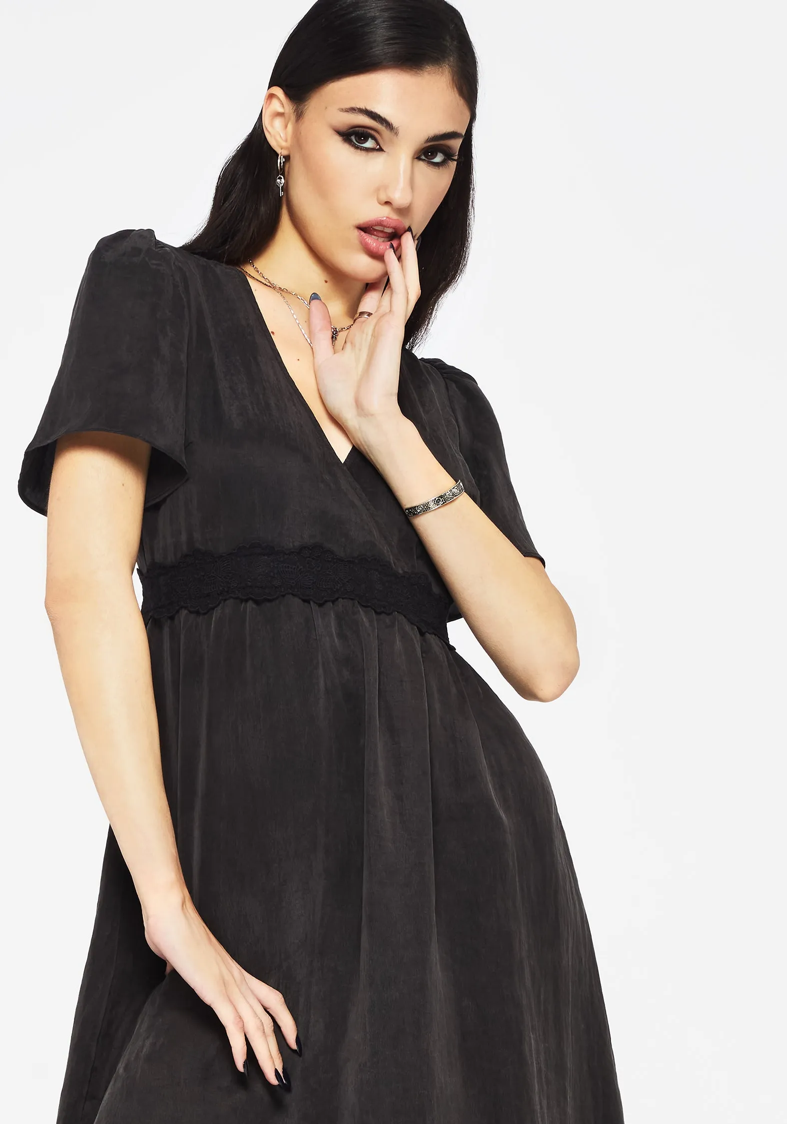 Maeve Lyocell Blend Lace Detail Maxi Dress sold by Disturbia product image thumbnail 4