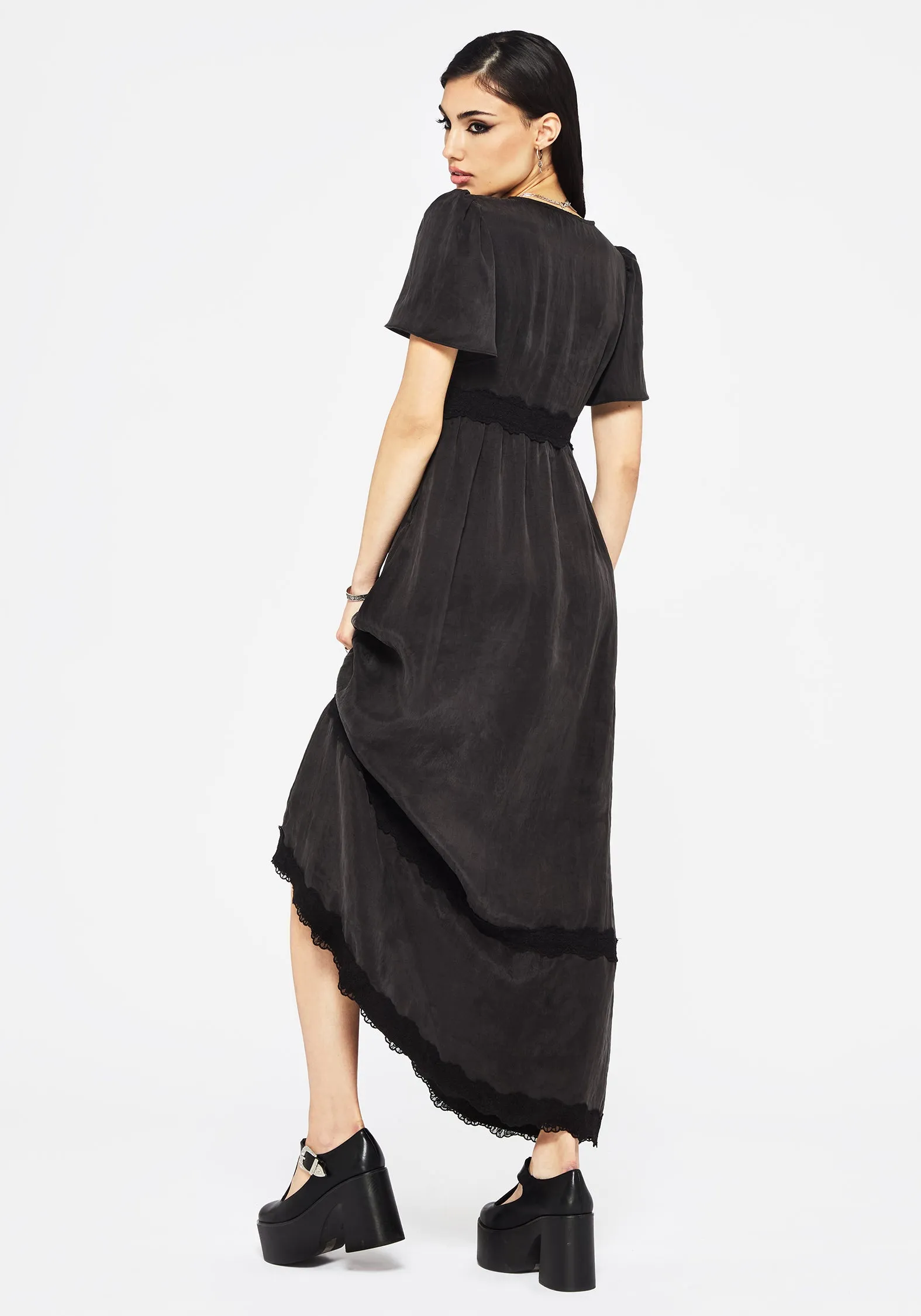 Maeve Lyocell Blend Lace Detail Maxi Dress sold by Disturbia product image thumbnail 3