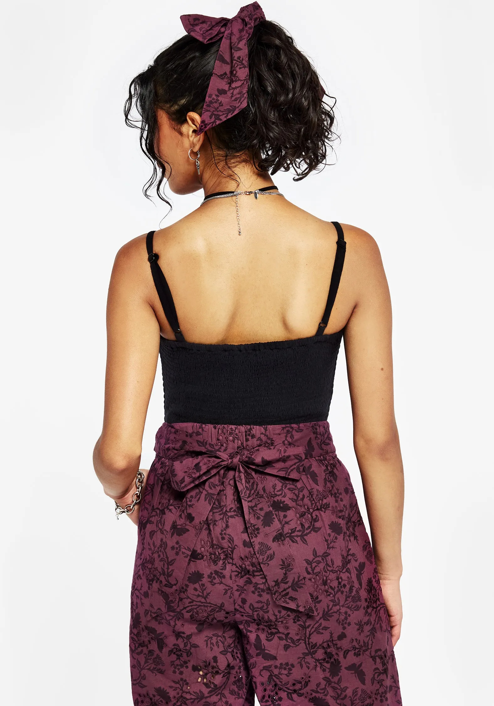 Morgana Cotton Broderie Bow Scrunchie sold by Disturbia product image thumbnail 4