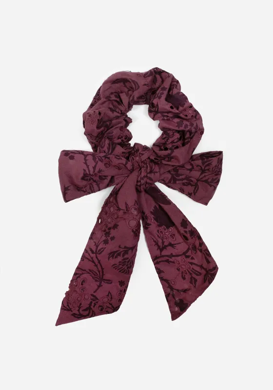 Morgana Cotton Broderie Bow Scrunchie sold by Disturbia
