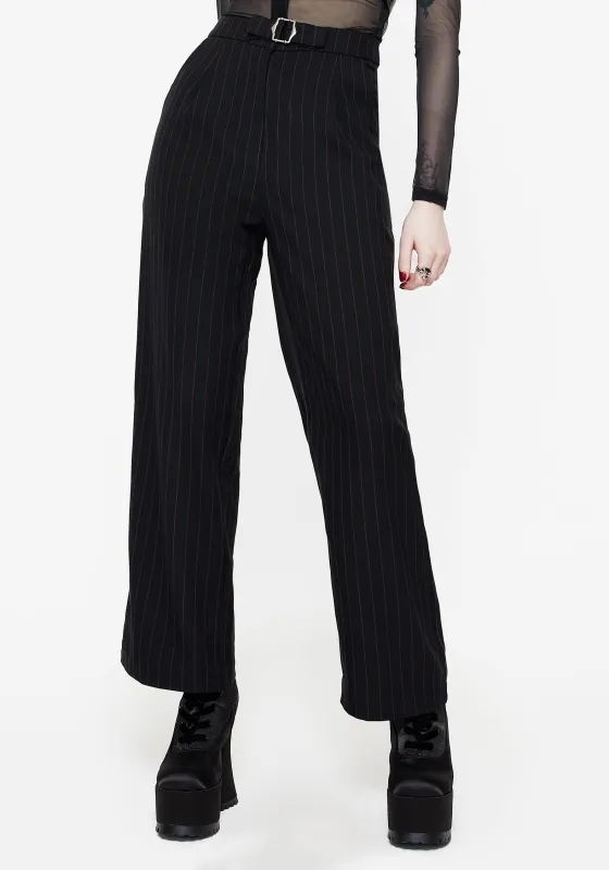 Enyo Belt Detail Stripe Wide Leg Trouser sold by Disturbia