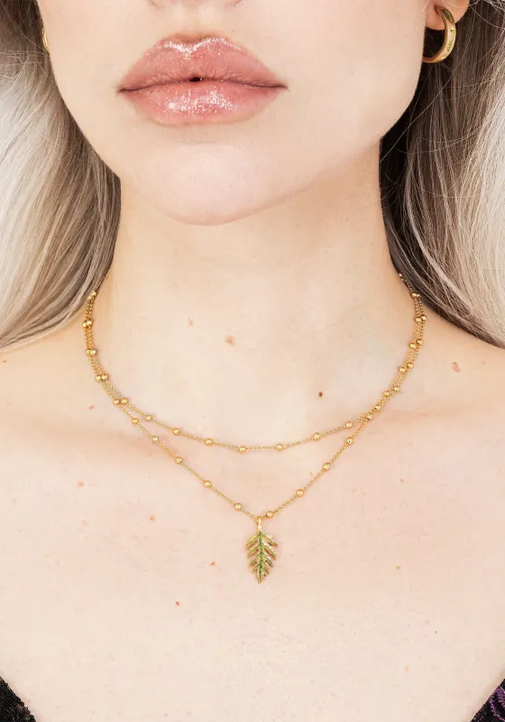 Alderwood Fern Double Layered Necklace sold by Disturbia