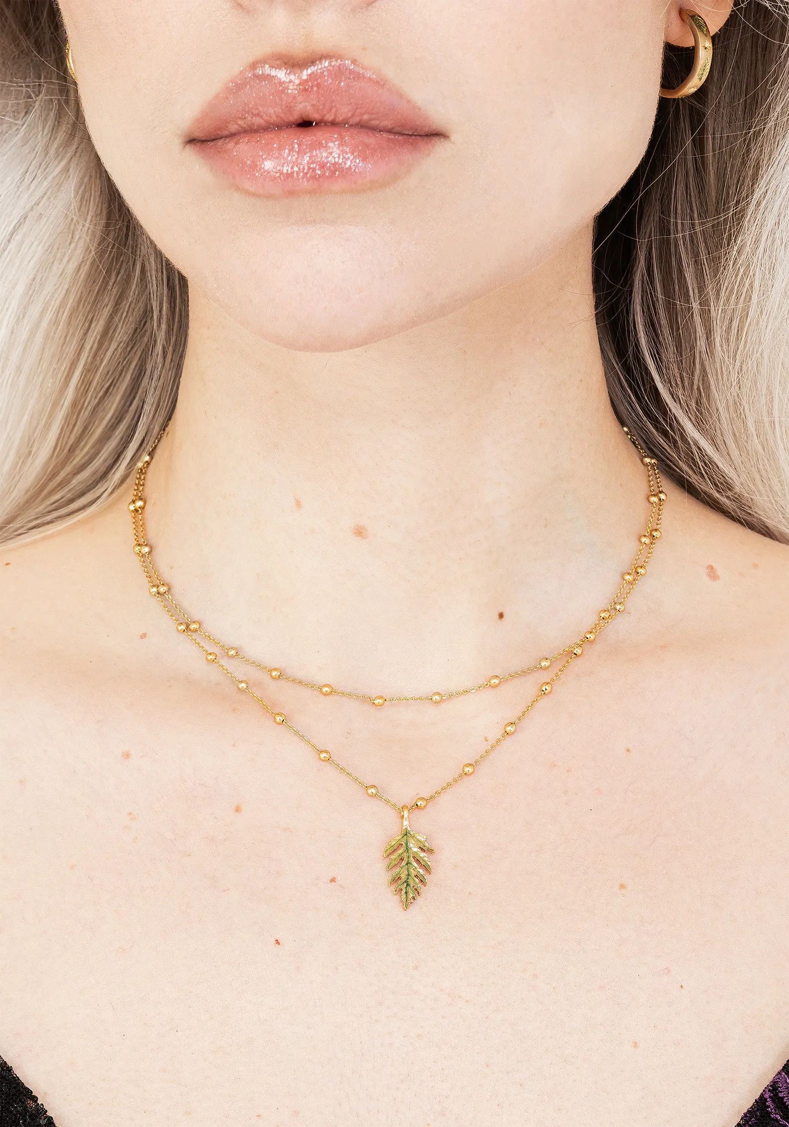 Alderwood Fern Double Layered Necklace sold by Disturbia