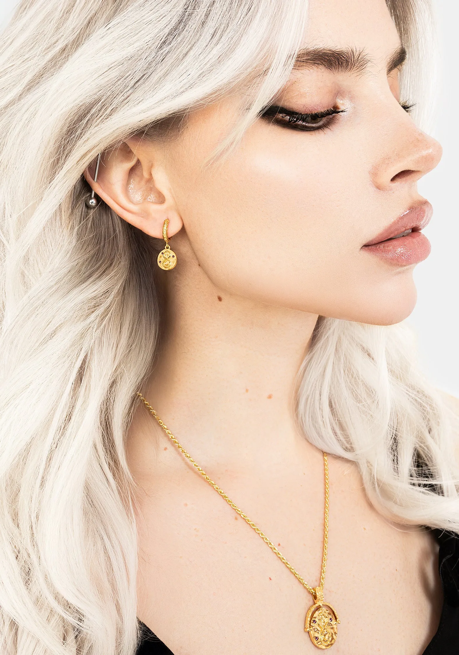 Naja Snake Charm Hoop Earrings sold by Disturbia product image thumbnail 5