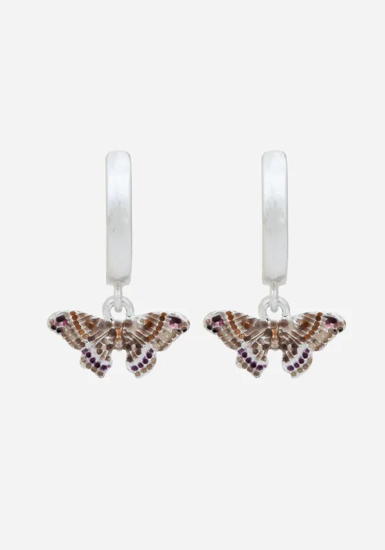 Cyrus Moth Charm Hoop Earrings sold by Disturbia