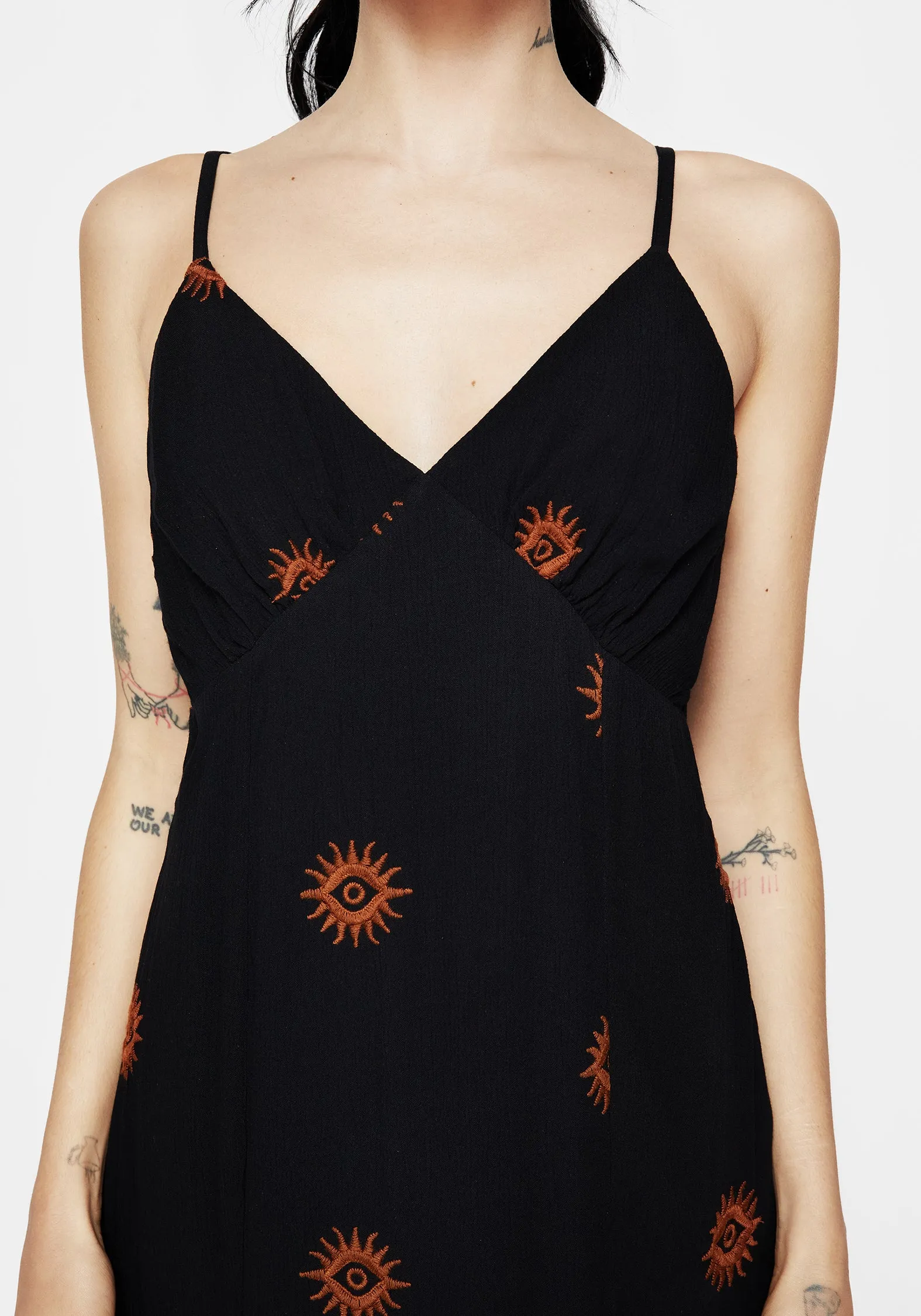 Solstice Embroidered Cami Hanky Hem Midaxi Dress sold by Disturbia product image thumbnail 2