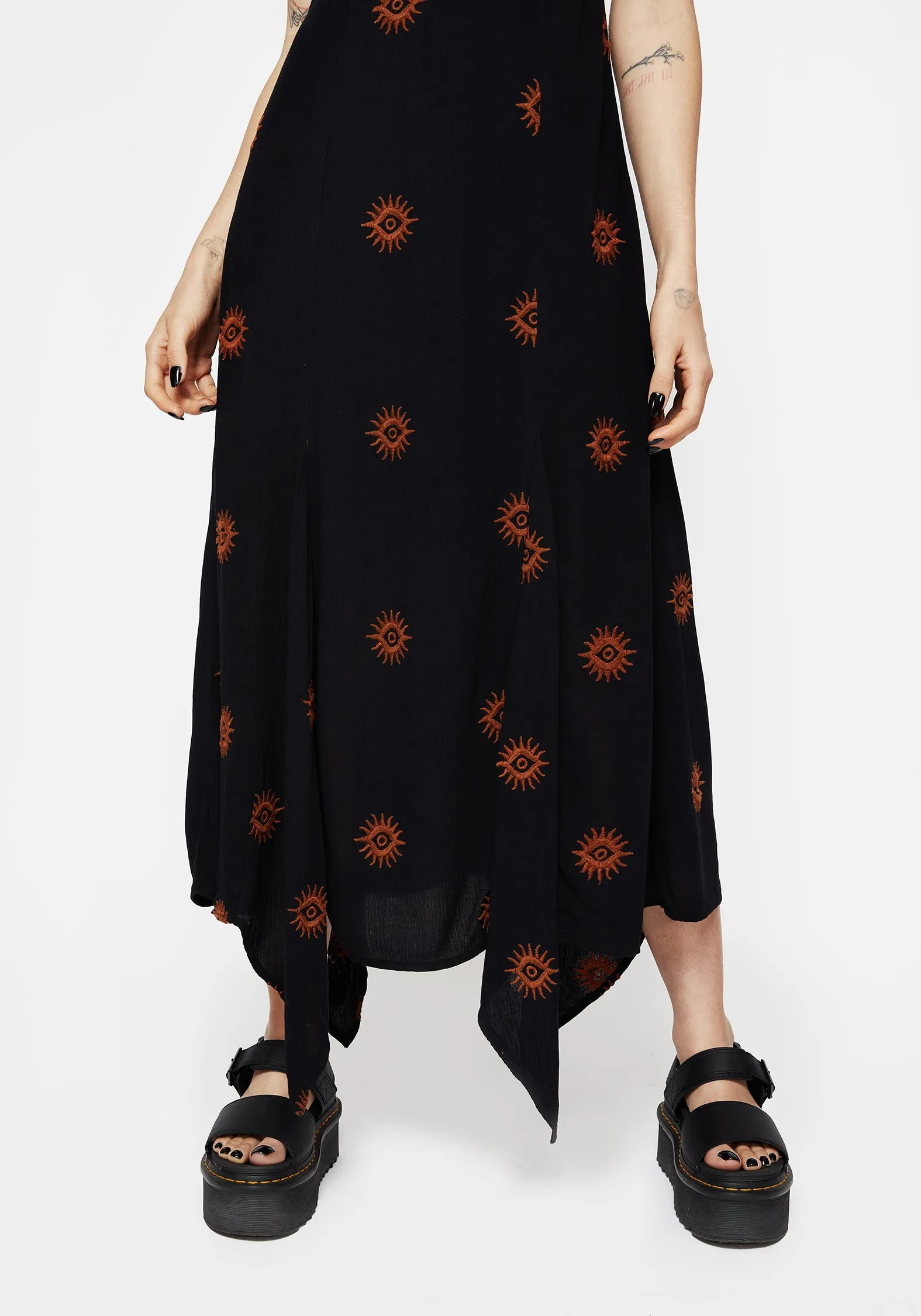 Solstice Embroidered Cami Hanky Hem Midaxi Dress sold by Disturbia product image thumbnail 5