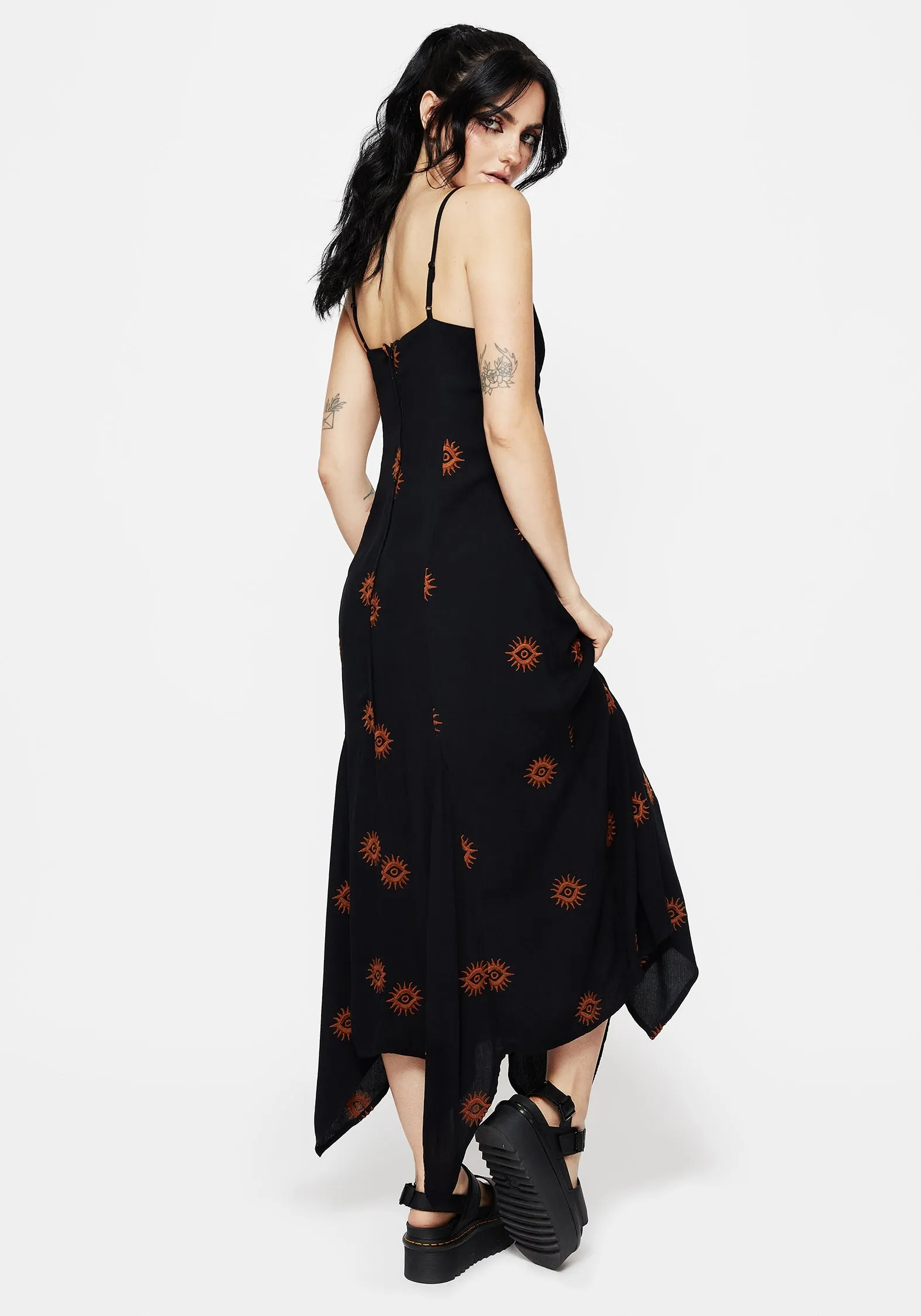 Solstice Embroidered Cami Hanky Hem Midaxi Dress sold by Disturbia product image thumbnail 3